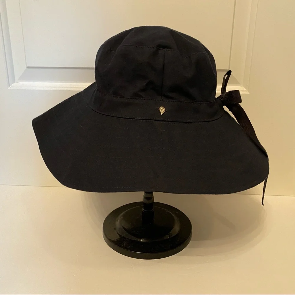 HELEN KAMINSKI HAT NAVY BLUE FABRIC WIDE BRIM SUN AUSTRALIA ONE SIZE OS